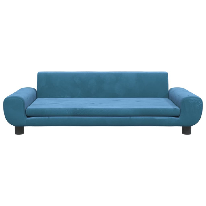 Vaikiška sofa, mėlynos spalvos, 100x54x33cm, aksomas