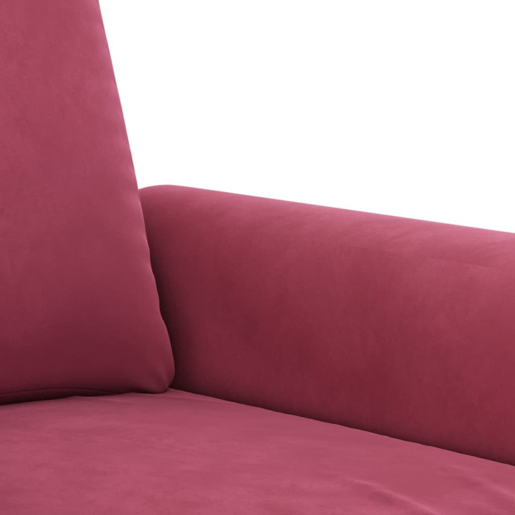 Trivietė sofa, raudonojo vyno spalvos, 180cm, aksomas