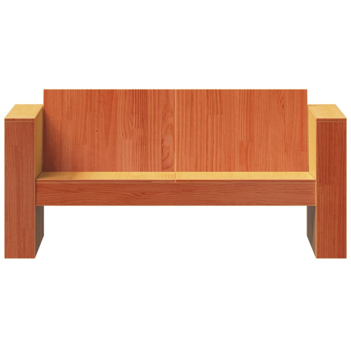 Dvivietė sodo sofa, vaško ruda, 134x60x62cm, pušies masyvas