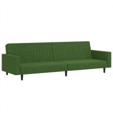 Dvivietė sofa-lova, tamsiai žalios spalvos, aksomas