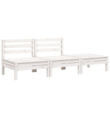 Trivietė sodo sofa, baltos spalvos, pušies medienos masyvas