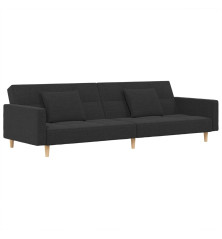 Dvivietė sofa-lova su dvejomis pagalvėmis, pilka, audinys