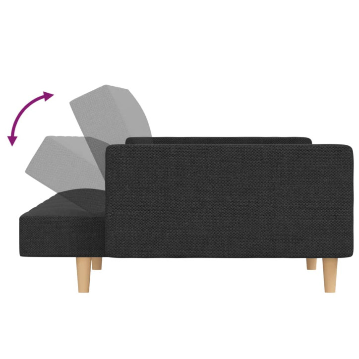 Dvivietė sofa-lova su dvejomis pagalvėmis, pilka, audinys