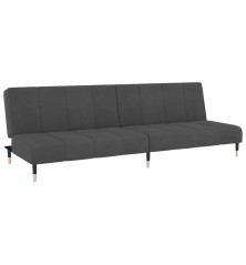 Dvivietė sofa-lova, tamsiai pilkos spalvos, aksomas