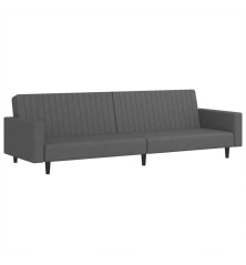 Dvivietė sofa-lova, tamsiai pilkos spalvos, aksomas