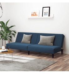 Dvivietė sofa-lova, mėlynos spalvos, aksomas