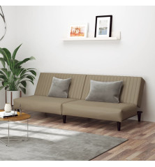 Dvivietė sofa-lova, kapučino spalvos, dirbtinė oda