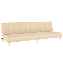 Dvivietė sofa-lova, kreminės spalvos, audinys