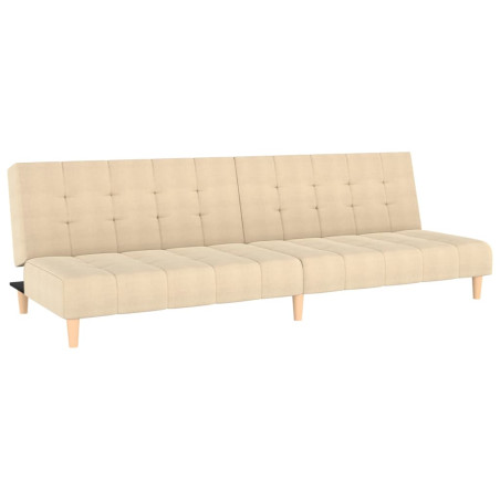 Dvivietė sofa-lova, kreminės spalvos, audinys