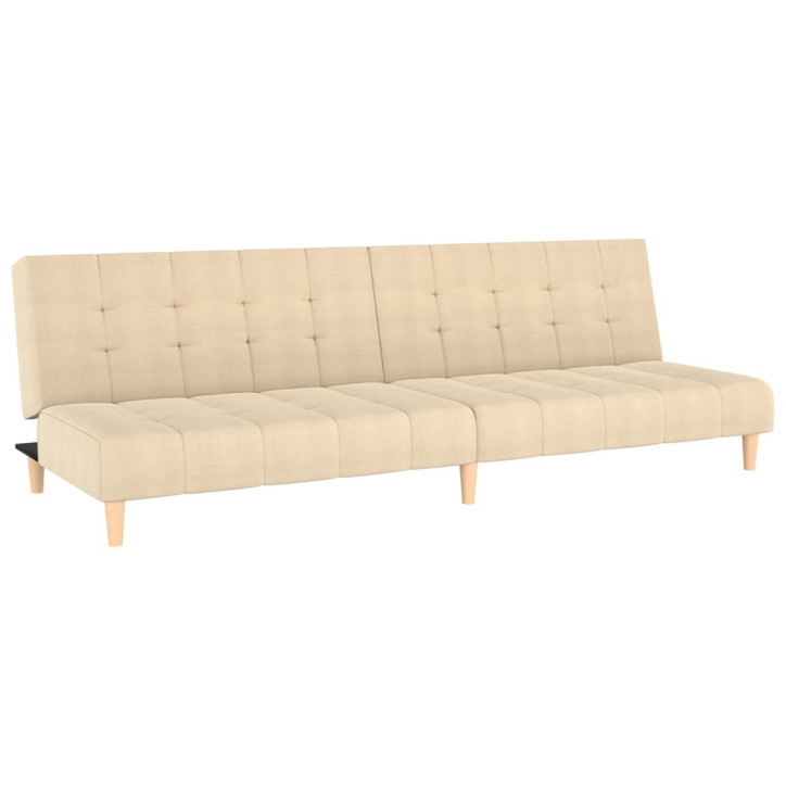 Dvivietė sofa-lova, kreminės spalvos, audinys