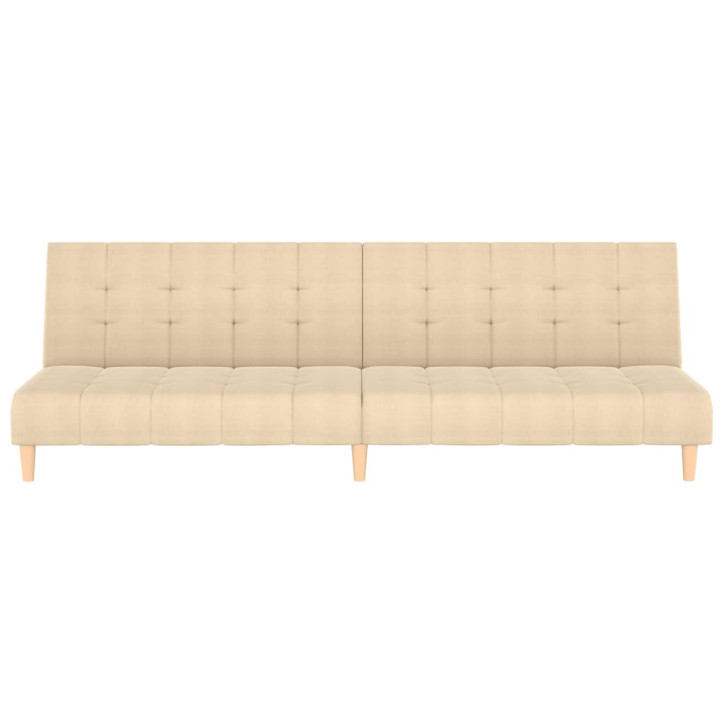 Dvivietė sofa-lova, kreminės spalvos, audinys