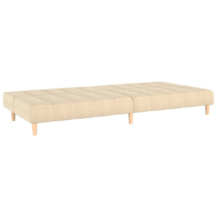 Dvivietė sofa-lova, kreminės spalvos, audinys