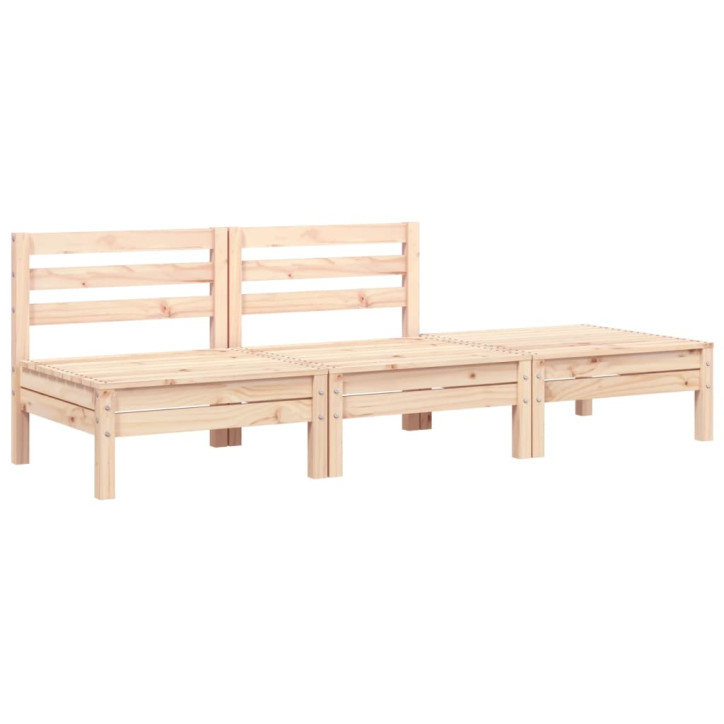 Trivietė sodo sofa, pušies medienos masyvas