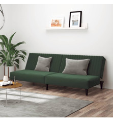 Dvivietė sofa-lova, tamsiai žalios spalvos, aksomas