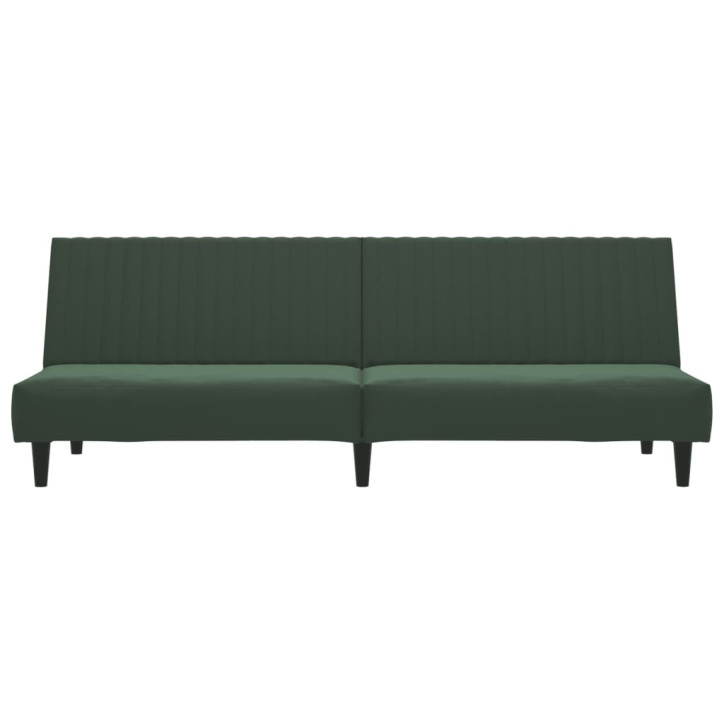 Dvivietė sofa-lova, tamsiai žalios spalvos, aksomas