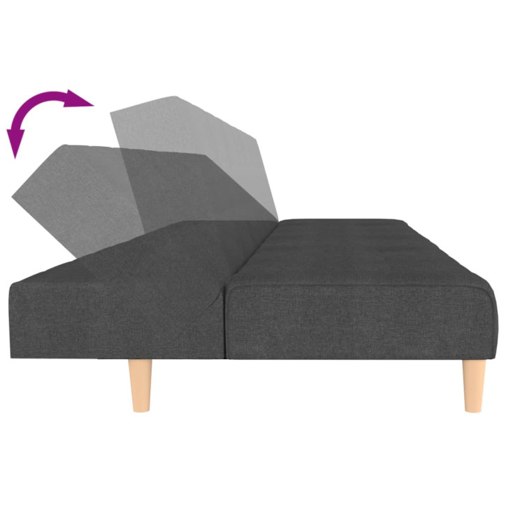 Dvivietė sofa-lova, tamsiai pilkos spalvos, audinys