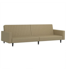 Dvivietė sofa-lova, kapučino spalvos, dirbtinė oda