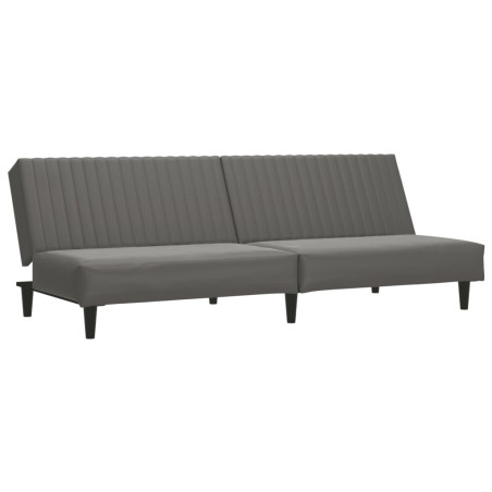 Dvivietė sofa-lova, pilkos spalvos, dirbtinė oda