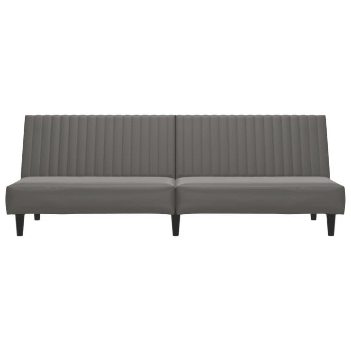 Dvivietė sofa-lova, pilkos spalvos, dirbtinė oda