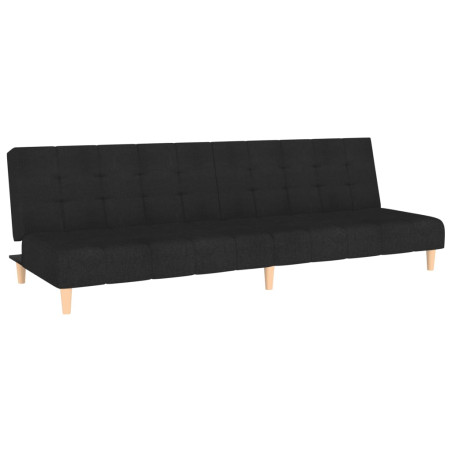 Dvivietė sofa-lova, juodos spalvos, audinys