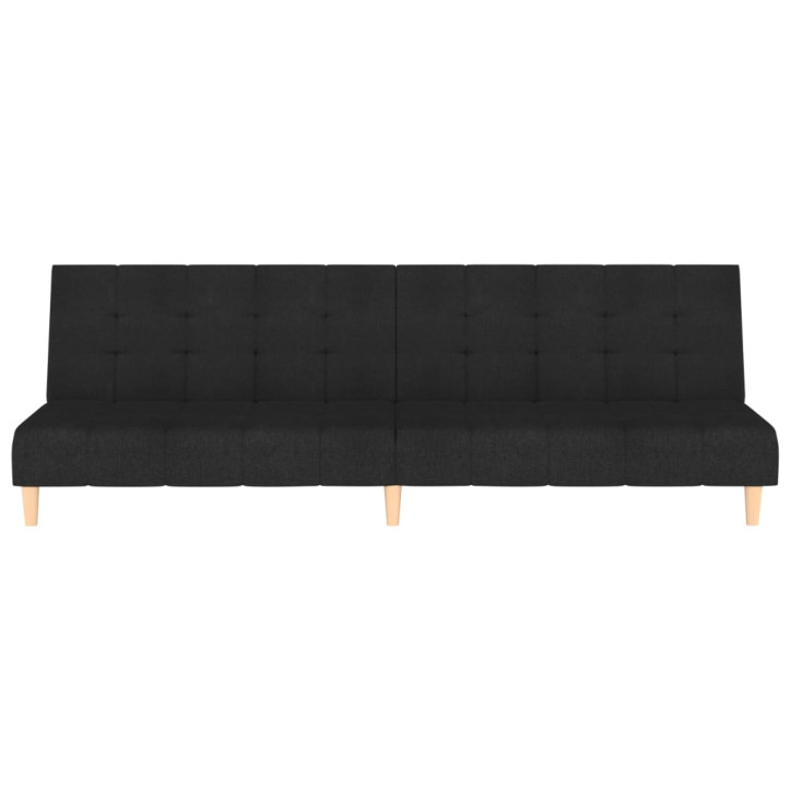 Dvivietė sofa-lova, juodos spalvos, audinys