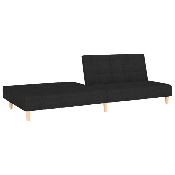 Dvivietė sofa-lova, juodos spalvos, audinys