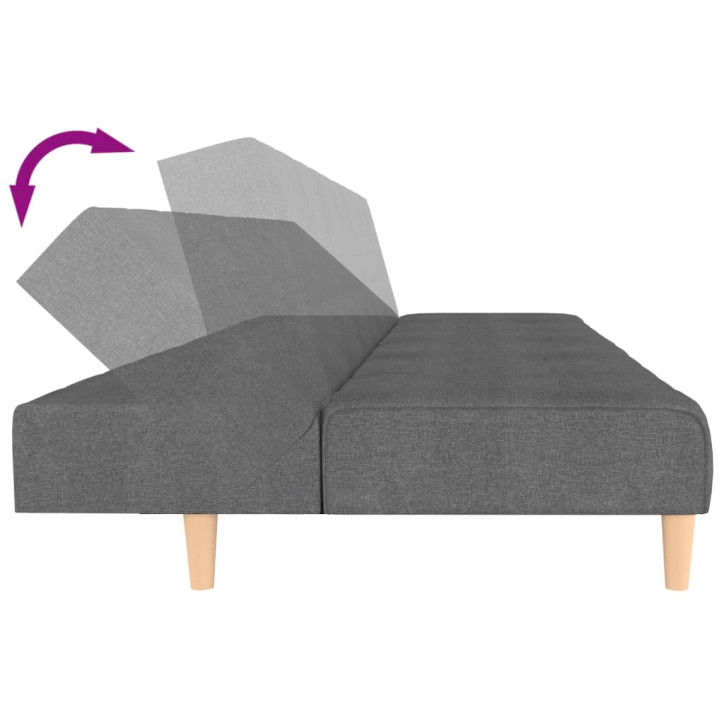 Dvivietė sofa-lova, šviesiai pilkos spalvos, audinys