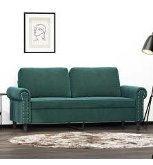 Dvivietė sofa, tamsiai žalios spalvos, 140cm, aksomas