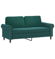 Dvivietė sofa, tamsiai žalios spalvos, 140cm, aksomas