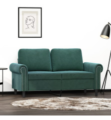 Dvivietė sofa, tamsiai žalios spalvos, 120cm, aksomas