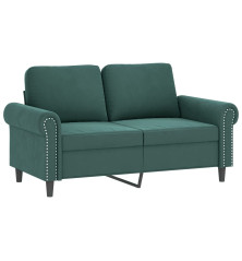 Dvivietė sofa, tamsiai žalios spalvos, 120cm, aksomas