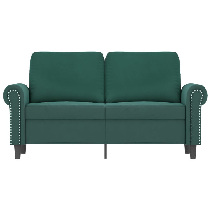 Dvivietė sofa, tamsiai žalios spalvos, 120cm, aksomas