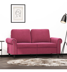 Dvivietė sofa, raudonojo vyno spalvos, 120cm, aksomas