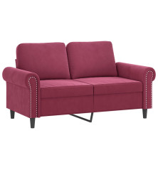 Dvivietė sofa, raudonojo vyno spalvos, 120cm, aksomas