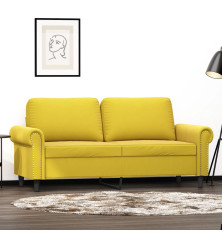 Dvivietė sofa, geltonos spalvos, 140cm, aksomas