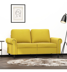 Dvivietė sofa, geltonos spalvos, 120cm, aksomas