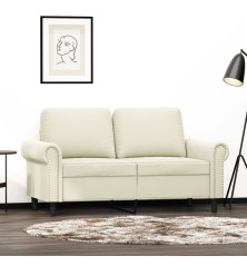 Dvivietė sofa, kreminės spalvos, 120cm, aksomas