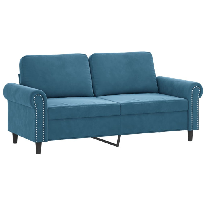 Dvivietė sofa, mėlynos spalvos, 140cm, aksomas