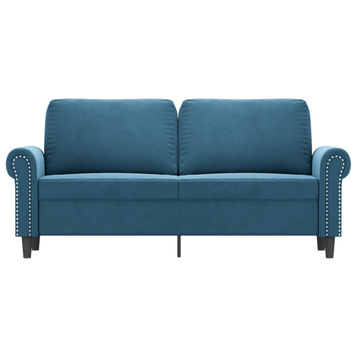 Dvivietė sofa, mėlynos spalvos, 140cm, aksomas