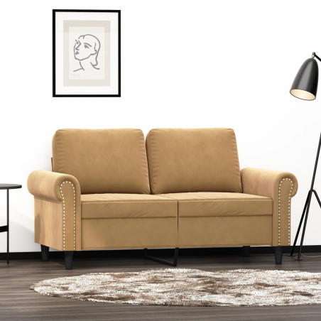 Dvivietė sofa, rudos spalvos, 120cm, aksomas