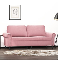 Dvivietė sofa, rožinės spalvos, 140cm, aksomas