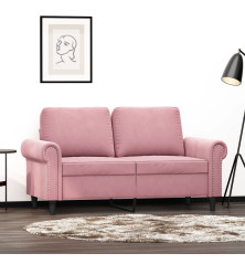 Dvivietė sofa, rožinės spalvos, 120cm, aksomas