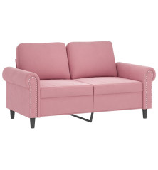 Dvivietė sofa, rožinės spalvos, 120cm, aksomas