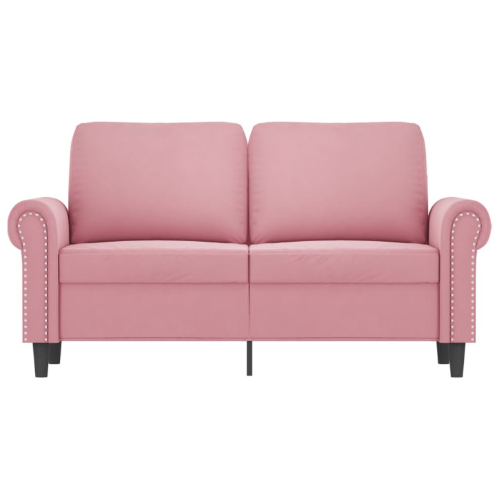 Dvivietė sofa, rožinės spalvos, 120cm, aksomas