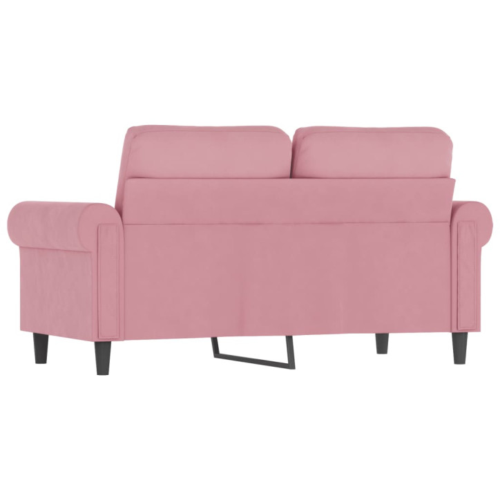 Dvivietė sofa, rožinės spalvos, 120cm, aksomas