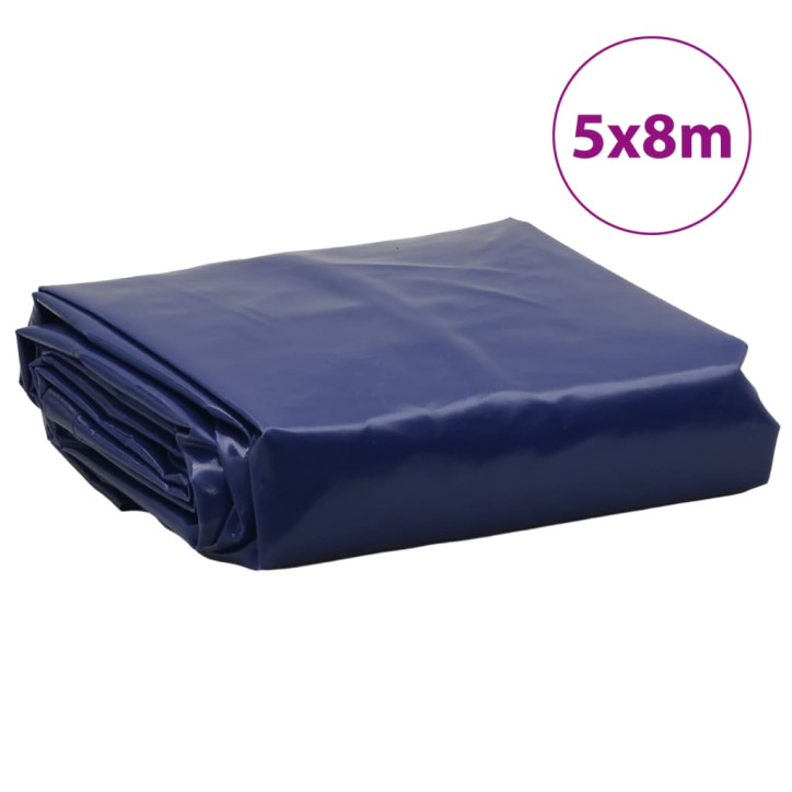 Tentas, mėlynos spalvos, 5x8m, 600g/m²