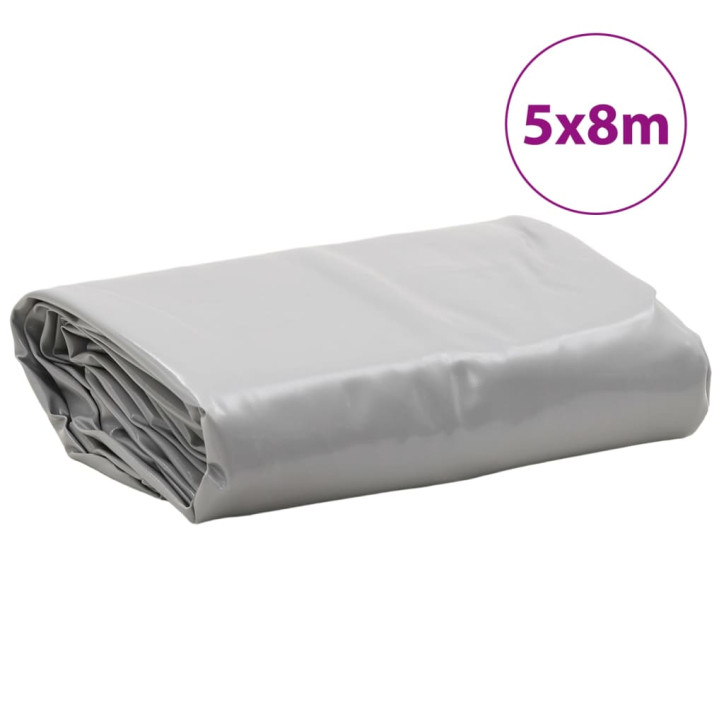 Tentas, pilkos spalvos, 5x8m, 600g/m²