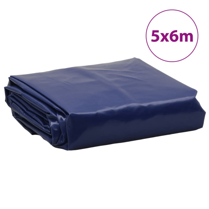 Tentas, mėlynos spalvos, 5x6m, 600g/m²