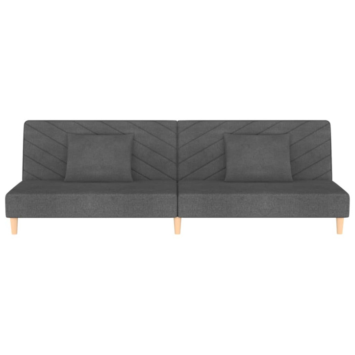 Dvivietė sofa-lova su dvejomis pagalvėmis, pilka, audinys