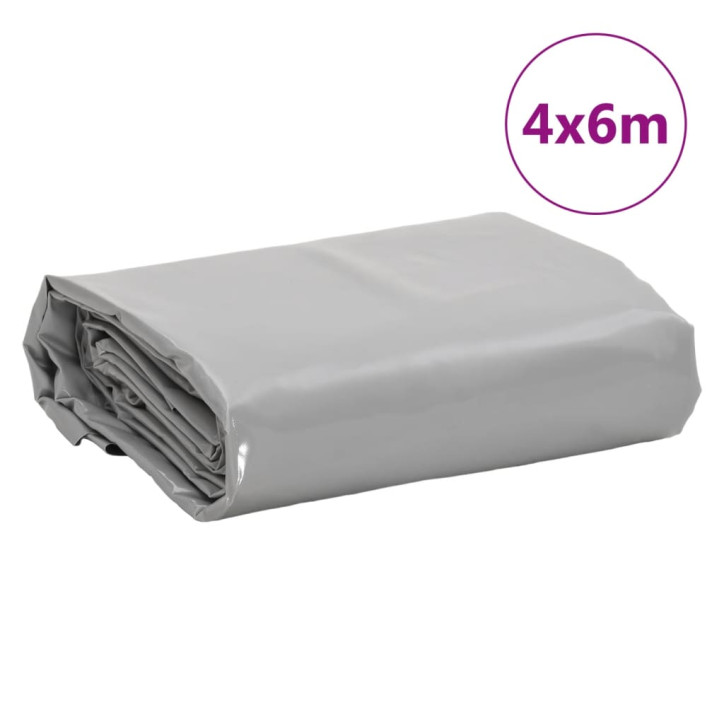 Tentas, pilkos spalvos, 4x6m, 600g/m²